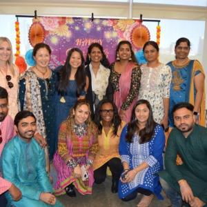 Group of people posing at Diwali celebration
