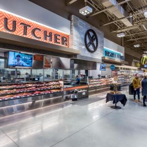 Meat and seafood department at an Albertsons store