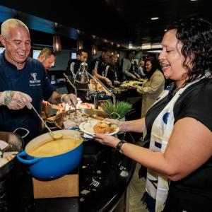 Guests at the 22nd Annual Foundations’ Feast were welcomed with hearty plates of turkey, mashed potatoes, green beans, cornbread, and an array of desserts.