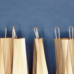 paper bags lined up