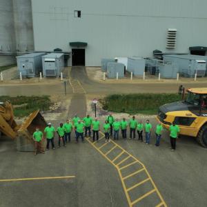 Group photo on construction site
