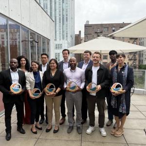 Honorees posed together with award