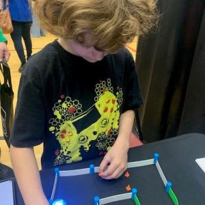 A child developing skills