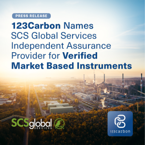 123 Carbon Names SCS Global Services Independent Assurance Provider for Verified Market Based Instruments