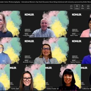 Group of people on a Kohler Zoom discussion