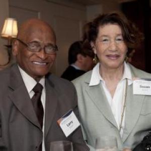 man and woman at a reception