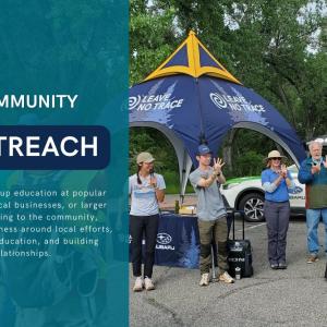 "We host pop-up education at popular trailheads, local businesses, or larger events, talking to the community, building awareness around local efforts, spreading education, and building relationships."