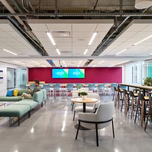 Chairs and lounge area on inside of facility