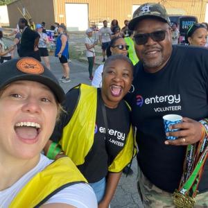 People walking together and smiling