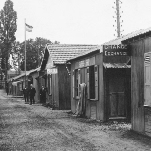 People in an old Olympic village from 1924