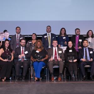 Group shot of the recipients of the 20 Under 40 award.