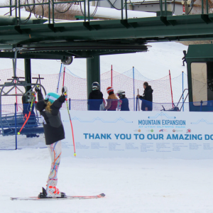 Youth Skiing in the snow