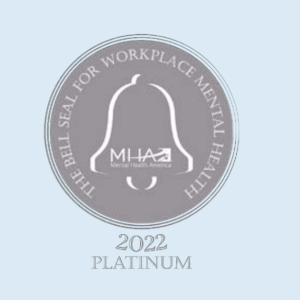 "The Bell Seal workplace mental health 2022 platinum"