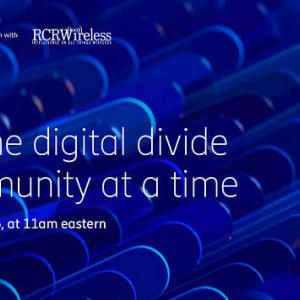 webinar poster reading "Ericsson Webinar, Solving the digital divide one community at a time"