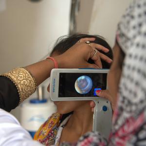 person holding up a smart phone