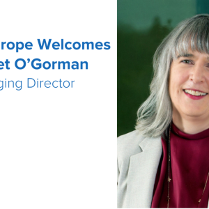 Text welcoming Margaret O'Gorman as Managing Director, with WEC logo and picture of Margaret O'Gorman