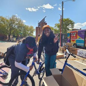 The bikes, which were built onsite, were donated to the entire second grade class at Garden Palace Academy in Denver. (Photo: Jon Angel)