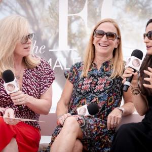 Fara shown at an Interview at Cannes with representatives from GoDaddy.