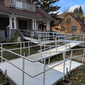 Roy's home with the newly installed wheelchair ramp.