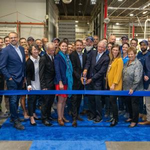 Ribbon cutting ceremony at Saint-Gobain Canada CertainTeed plant.