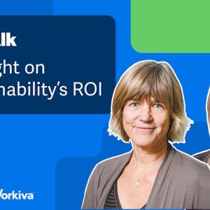 ESG Talk: Spotlight on Sustainability's ROI. Tensie Whelan and Kelly Fisher are shown.