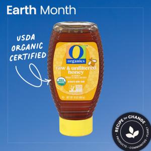 O organics honey with text that says "USDA ORGANIC CERTIFIED"