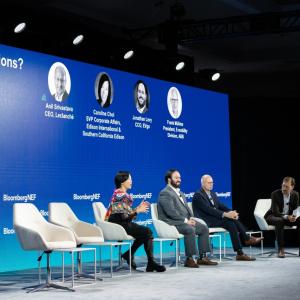 Picture of people at a conference: Choi stressed that the growth of electric vehicles and the infrastructure to support them must include underserved communities.