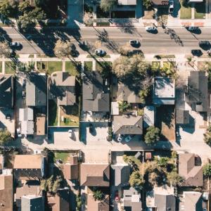 arial photo of a town