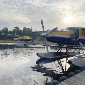 Float plane at a dock