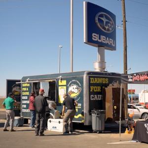People at a food truck