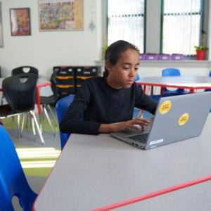 person working on a laptop
