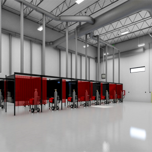 A rendering of a vocational training space