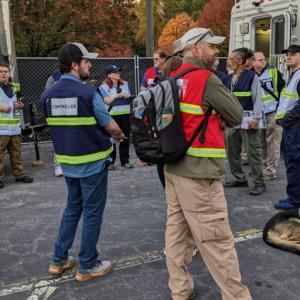 People standing together outside