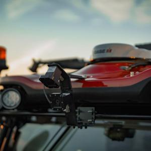 Close up view of tractor's equipment