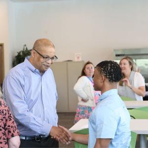 Two people shaking hands