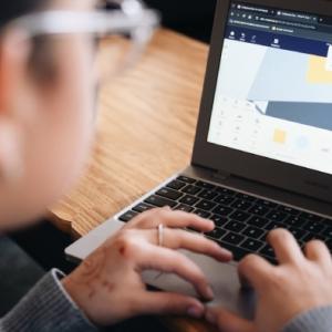 A person using a laptop