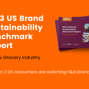Glow's 2023 US Brand Sustainability Benchmark Report cover