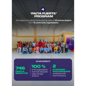 infographic detailing DP World's women leadership programs in Peru