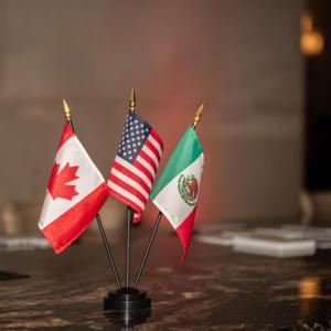 Canadian Flag, United States Flag, and Mexican Flag
