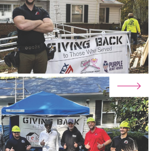 Two images of volunteers from "Giving Back" program