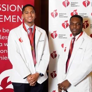 Darryl (left) pictured with classmate Alonzo Frederic, a junior biology major at Morehouse College 