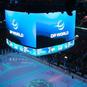 screen at hockey rink