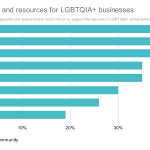 Chart showing most critical supports and resources for LGBTQIA + businesses.