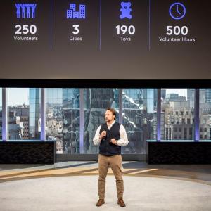 Charlie Herrin talking on stage 