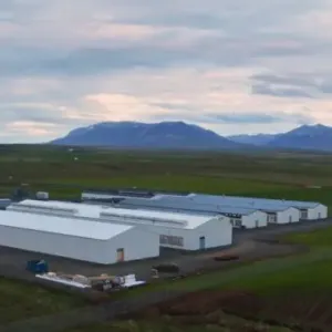 long buildings in an open landscape