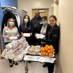 Nurses at Children's Hospital Los Angeles received shirts, fruit and granola provided by the LA Kings, SuperFd and Melissa’s Produce for National Nurses Week.