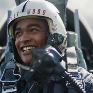 A person flying a jet 