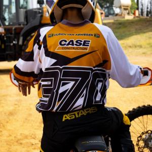 The back of a motorcyclist 