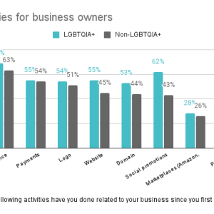 Chart showing startup activities for business owners.