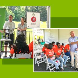 Speakers in front of students 